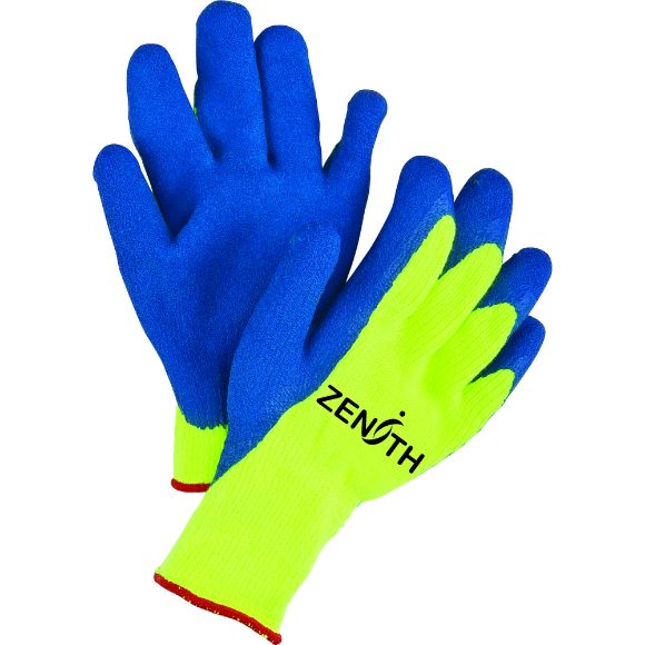 Zenith Safety Products - SEC799 Gants haute visibilité doublés d'acrylique de caoutchouc naturel