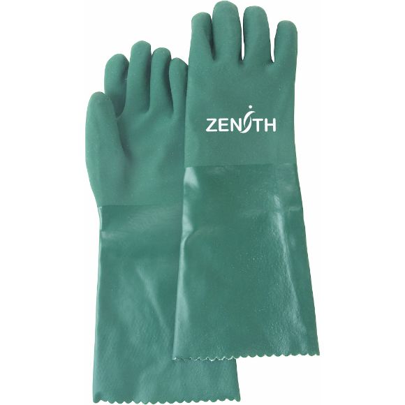 Zenith Safety Products - SEE800 Gants verts en pvc à deux épaisseurs