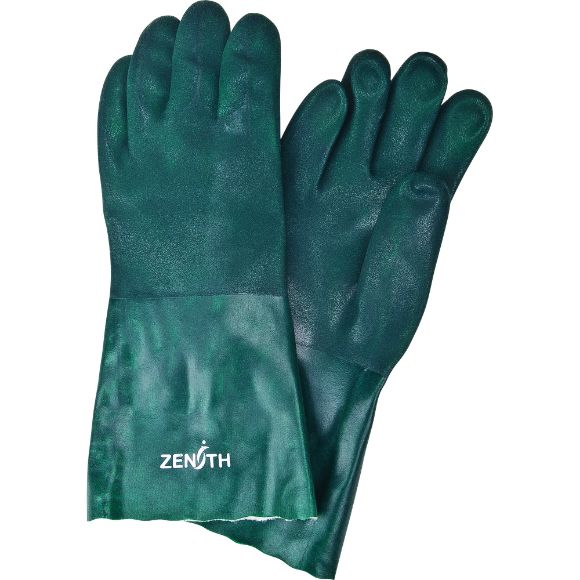 Zenith Safety Products - SEE801 Gants verts en pvc à deux épaisseurs