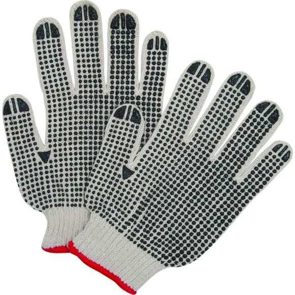 Zenith Safety Products - SEE945 Gants en poly/coton naturel à pois