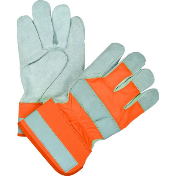 Zenith Safety Products - SEK236 Gants d'ajusteur haute visibilité en cuir de vache refendu de qualité supérieure