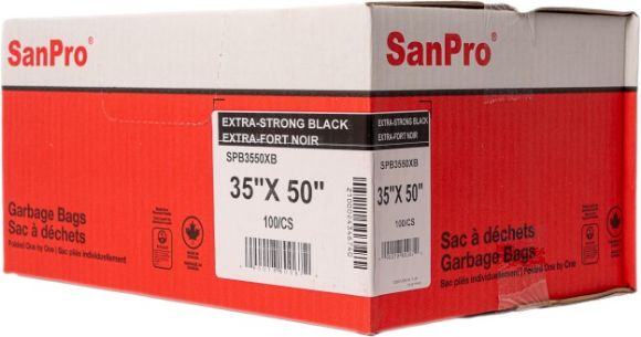 Picture of Garbage bags 35" x 50" ultra-strong black 100/Cs